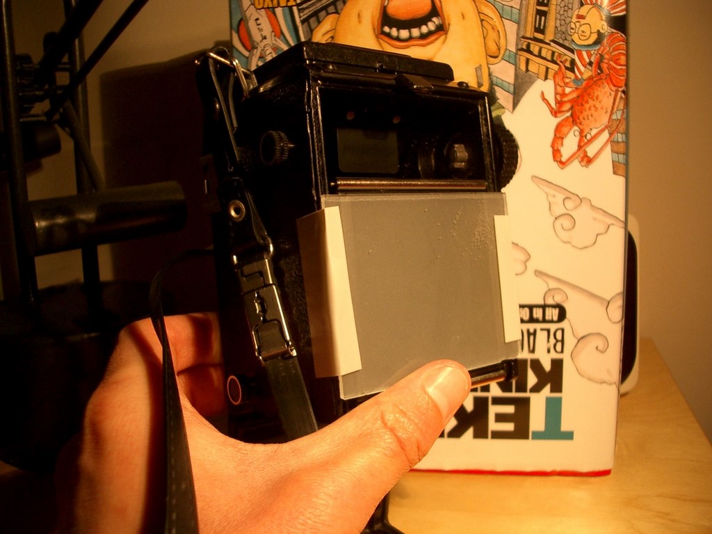 Ground-glass screen at film plane